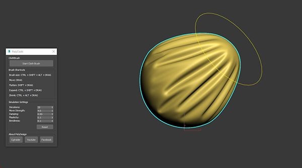 PolyCloth 筆刷外掛讓你在 3ds Max 中進行布料雕塑