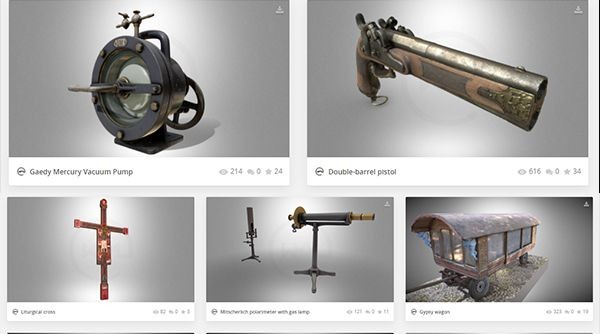 來自波蘭博物館的禮物，1000 多件 3D 模型免費下載中，包含古文物、儀器機械、家具用品等