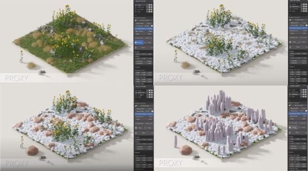 Blender 免費外掛 BagaPie 一鍵生成、隨機散佈近百個資產，簡化繁瑣環境設計流程