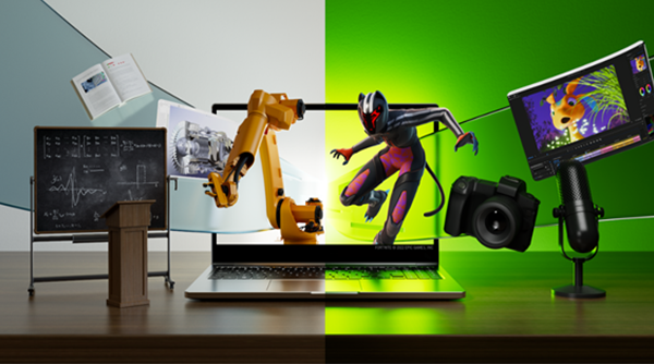 專為校園生活、內容創作的強大工具－NVIDIA GeForce RTX 筆記型電腦！絕佳效能搭配 AI 功能，學習與遊玩都超讚
