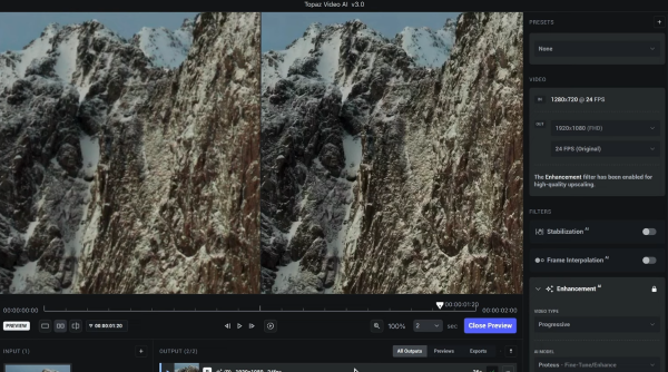 透過 AI 修正畫面的缺陷－自動降噪點、去除模糊、提升畫質，Video AI 3.0 讓你的舊影片重獲新生！