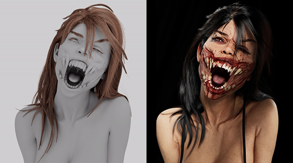 四個步驟教你用 Maya、ZBrush、Substance 3D Painter 、Arnold 創造《真人快打》美蓮娜的恐怖 CG 形象！