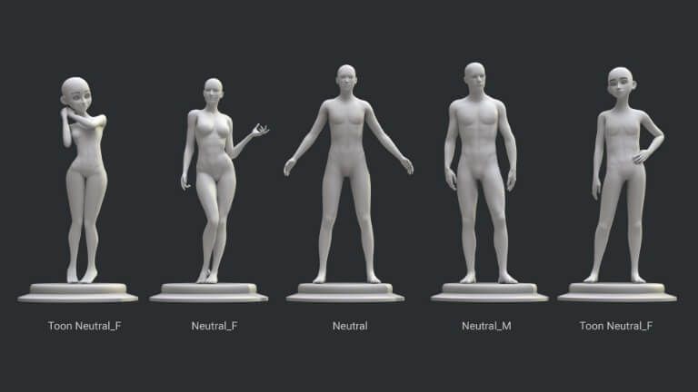 註冊甲尚科技會員，5 組免費 3D 角色基礎模型立即下載，免綁骨架還有完整貼圖