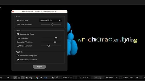 Adobe After Effects 24.3 小版本更新，使用者能自由為每個字元設定不同風格與外觀