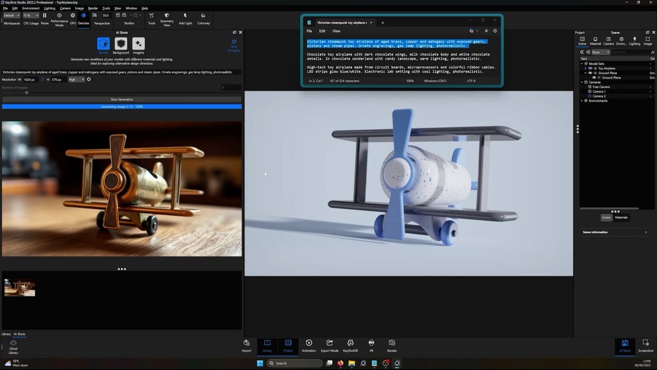 KeyShot Studio 2025 加入本地生成式 AI，三大模式加速產品提案、概念設計與背景合成效率