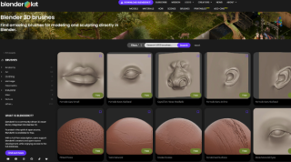 BlenderKit 釋出千件免費 3D 雕刻筆刷，打造精緻的角色皮膚、環境建築細節，可商業使用
