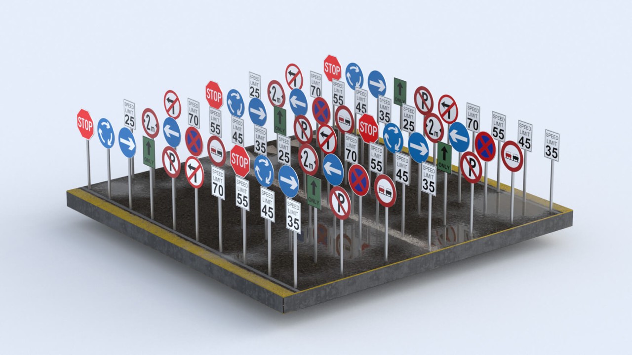 讓你的 3D 城市瞬間鮮活！The Pixel Lab 免費釋出近百款交通號誌以及路牌模型